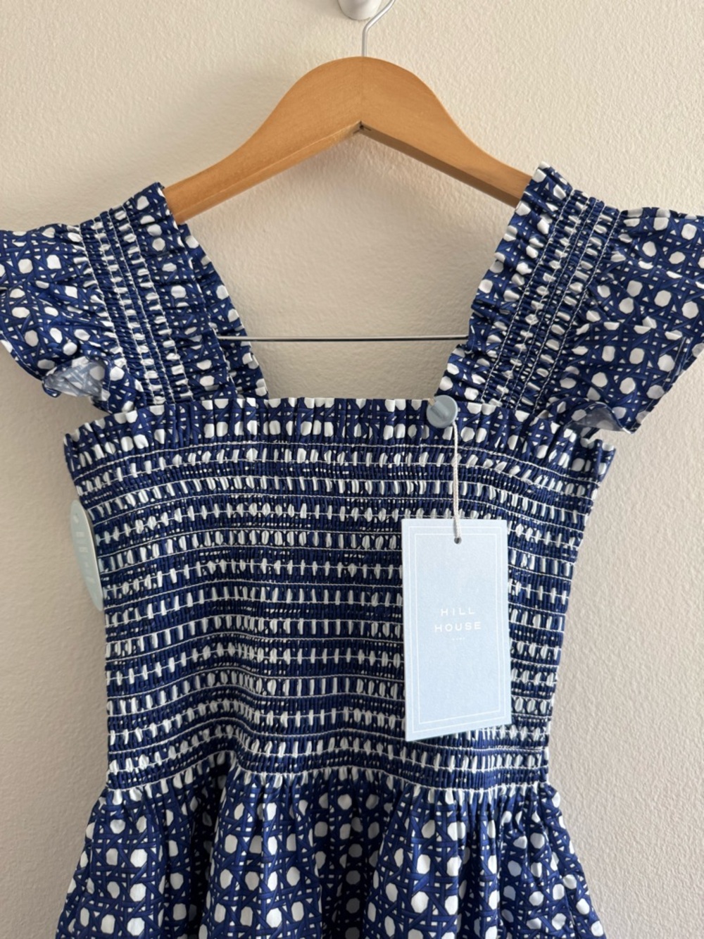 NWT Hill House The Elizabeth Nap Mini Dress in Blue Basket Weave size XXS - Picture 7 of 12